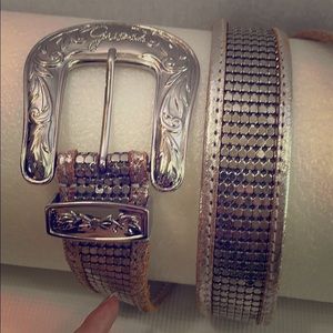 Guess silver leather belt